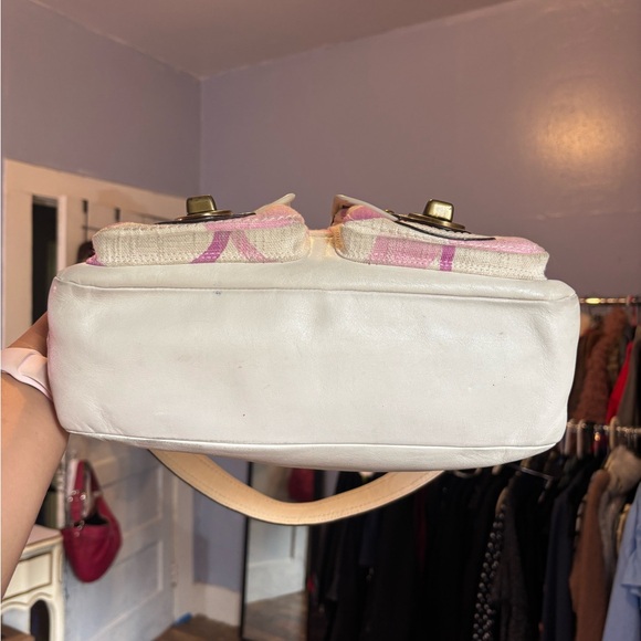 Coach Pink Optic Canvas Legacy Shoulder Purse - Picture 5 of 11